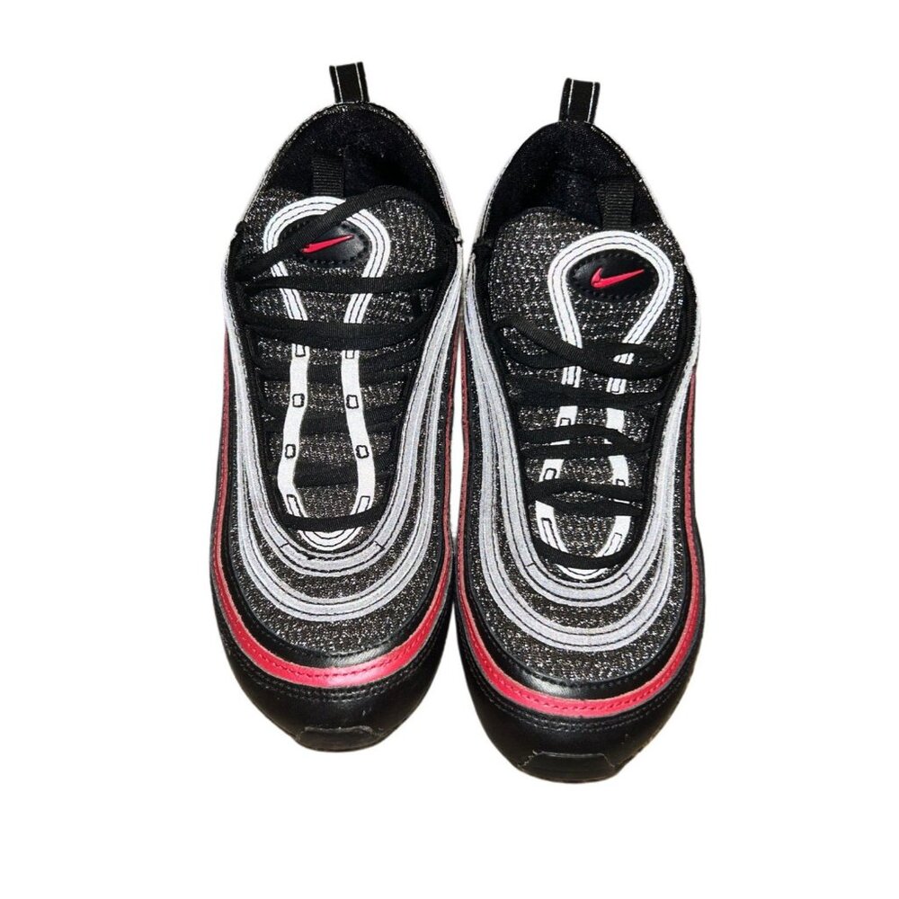 Womens Nike Airmax Black & Red Glittery Reflective Sneakers Sz 7.5
